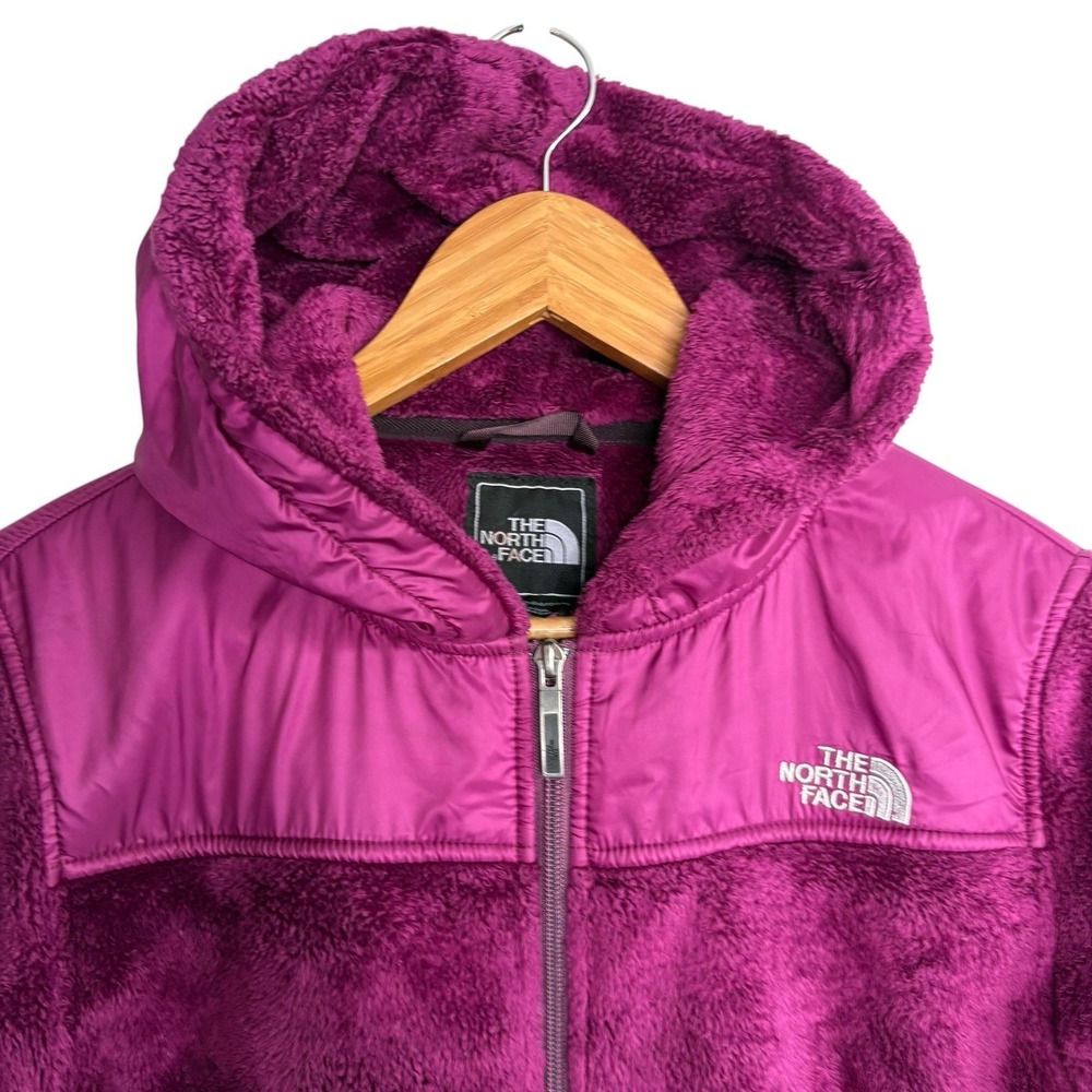 The North Face Womens Fleece Denali Jacket Medium Purple Magenta Zip Up Hood - Picture 4 of 13